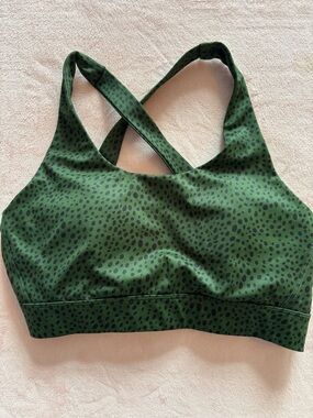ZYIA Green Speckled Cross-Back Active Bra